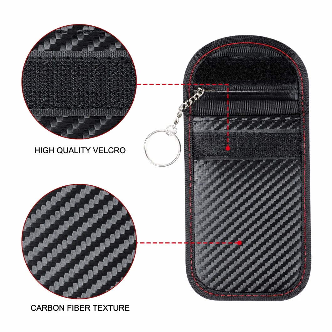 Car Key Signal Blocker Faraday Bag Keyless Fob RFID Blocking Leather Pouch Case