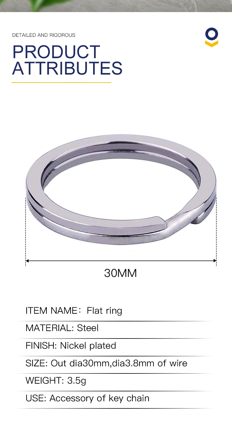 Flat Key Rings Key Chain Metal Split Ring Round, for Home Car Keys Organization, Lead Free Nickel Plated Silver