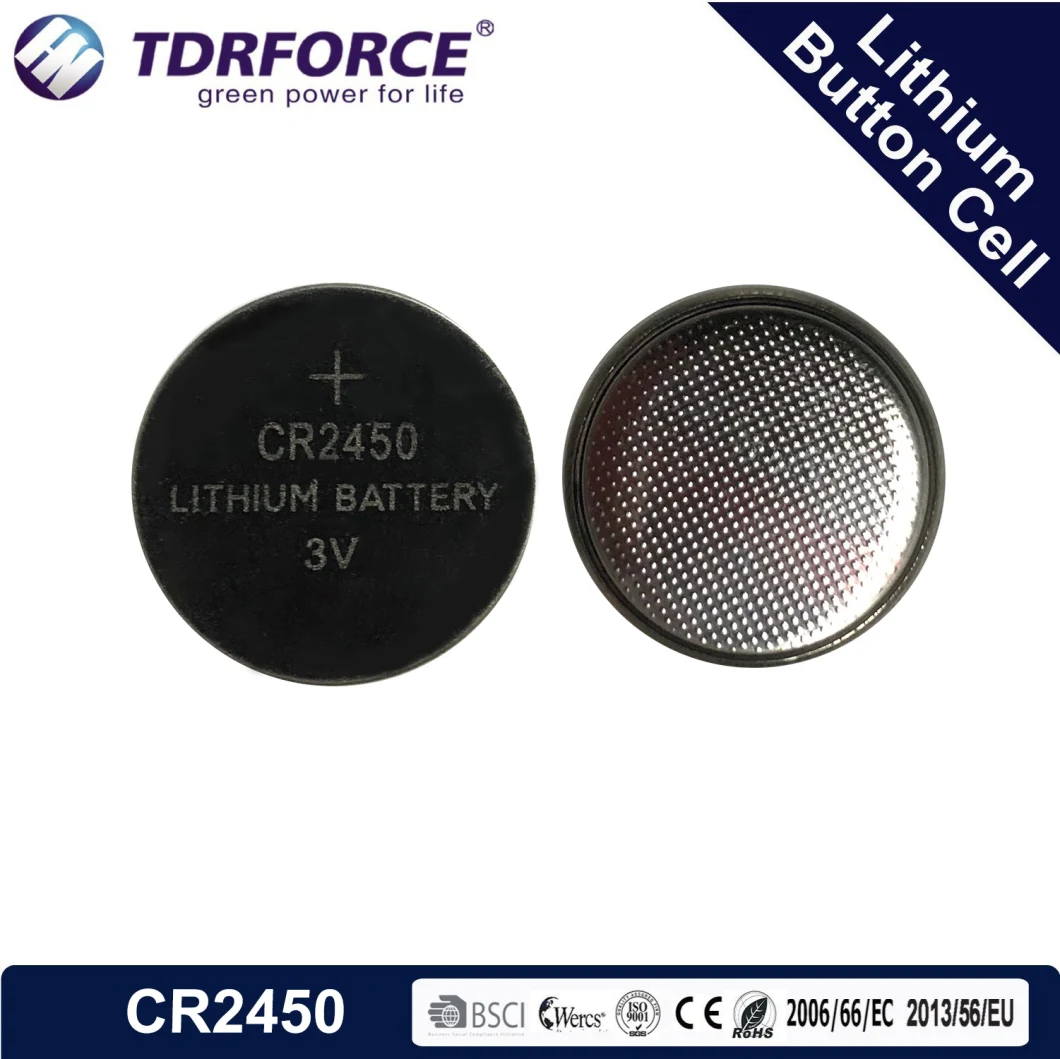 3V Cr2450 Mercury Free Long Shelf Life Lithium Button Battery with CE for Smart Key