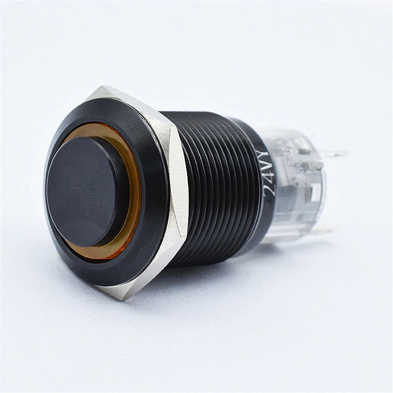 Waterproof Metal Plastic Momentary 19mm Push Button Car Switch Black Push Button Switches for Car