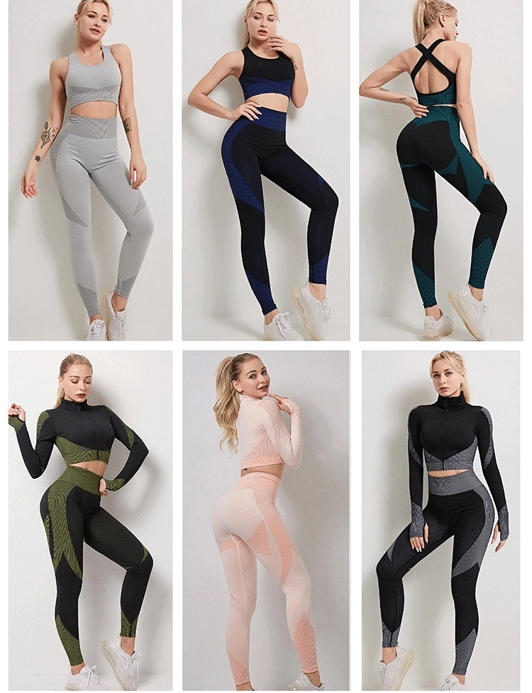 2021 Fitness Yoga Set Women Gym Sportswear Running Wear Sweat Suits