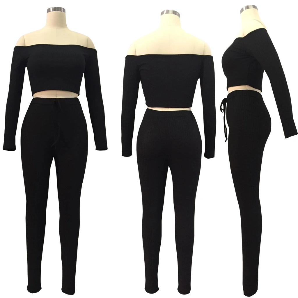 New Design Women Clothing Yoga Sports Suit Street Hipster Solid Color Slim Suit Yoga Wear