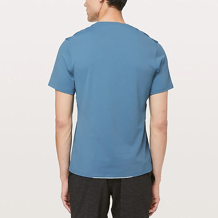Custom Plain Blue Men Fitness Tshirt
