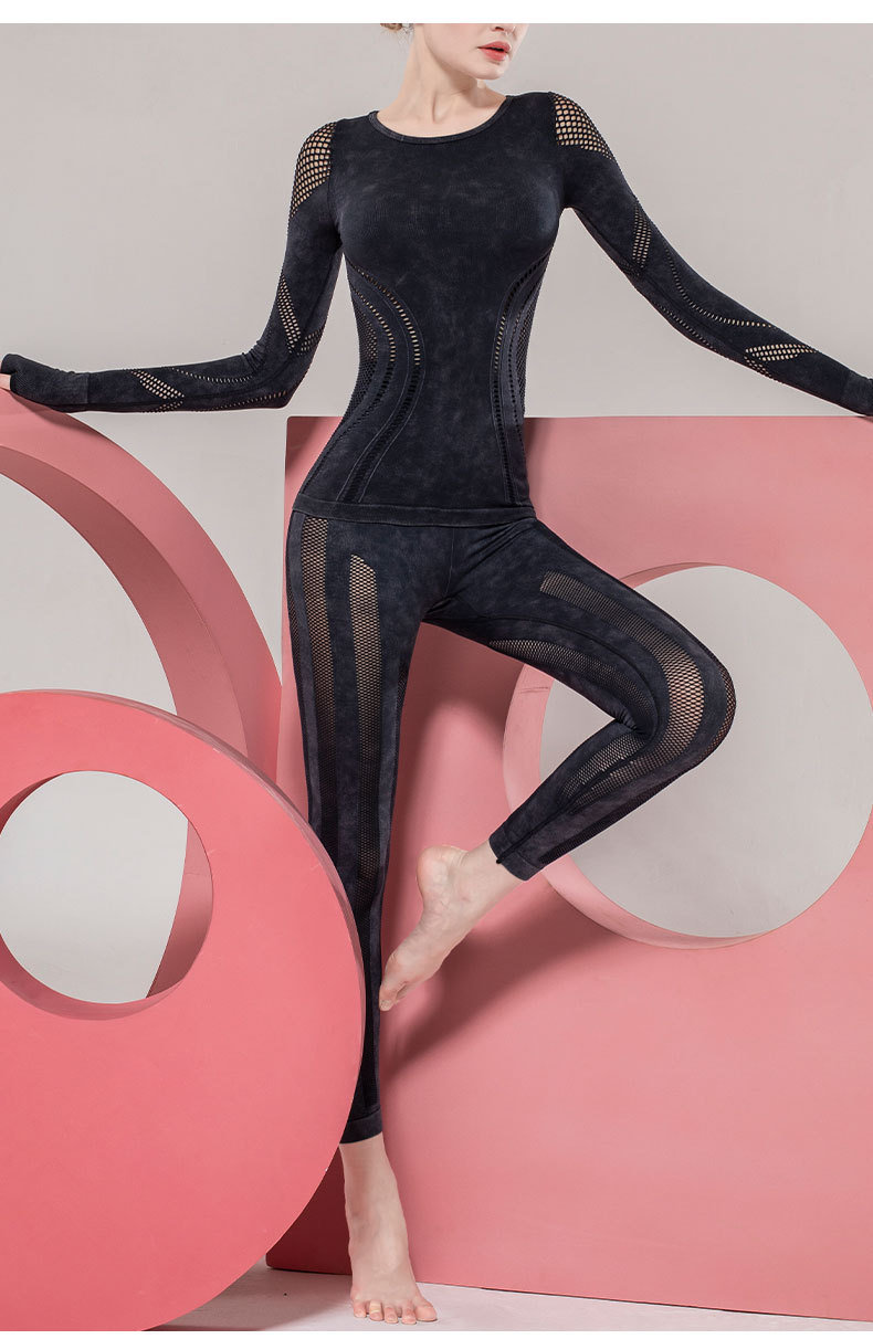 Logo Customised Yoga Gym Set Wear Long Sleeve Seamless Woman Fitness Yoga Clothing