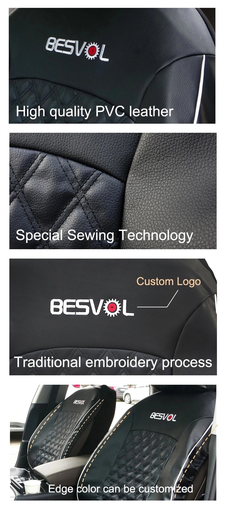 Stylish Full Set Universal Leather Car Seat Covers Design 2 Buyers