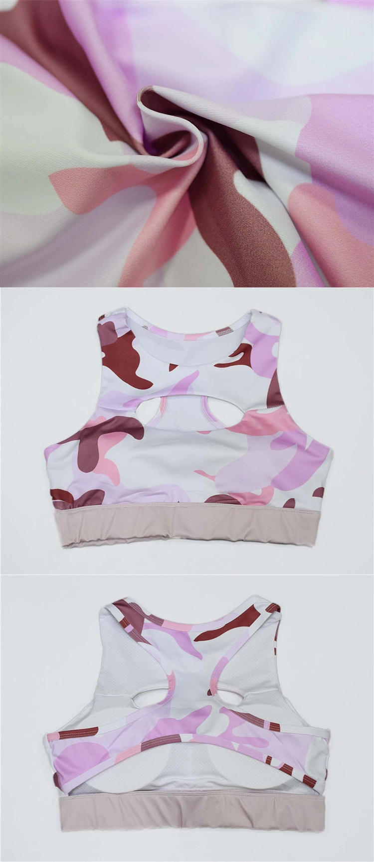 Women Seamless Workout Clothing Camo Sportswear Two Piece Camouflage Print Yoga Wear