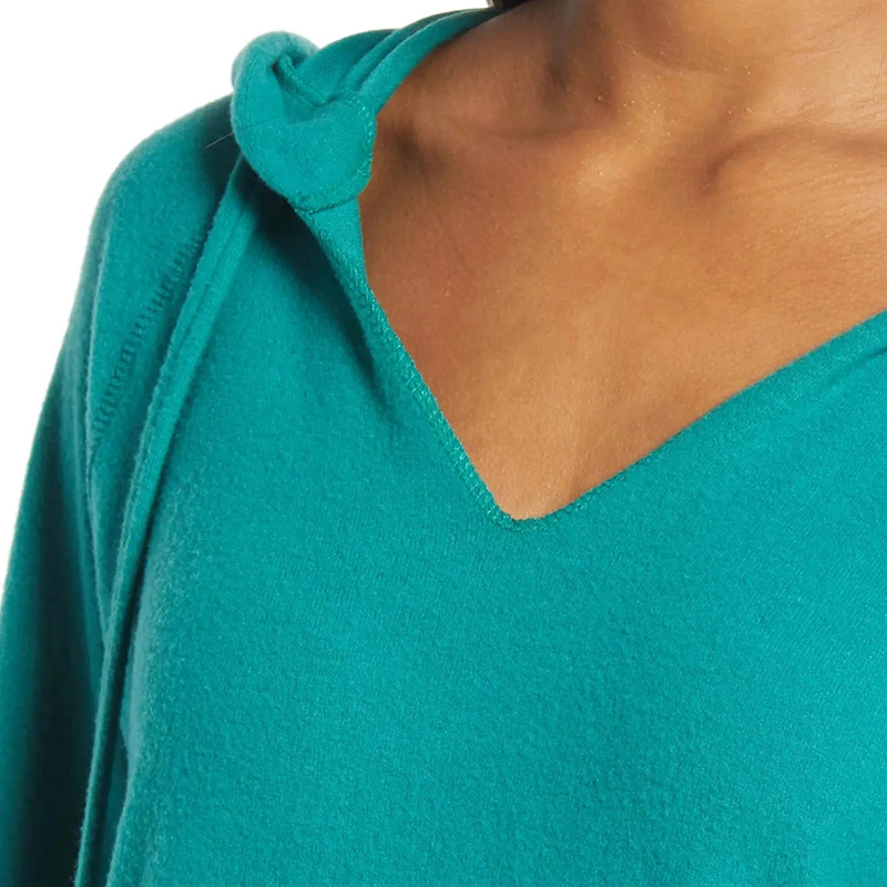Custom Oversized Multi-Colored Custom Embroidery Logo Printing Women Hoodies Long Sleeve V Neck Ladies Hoodies