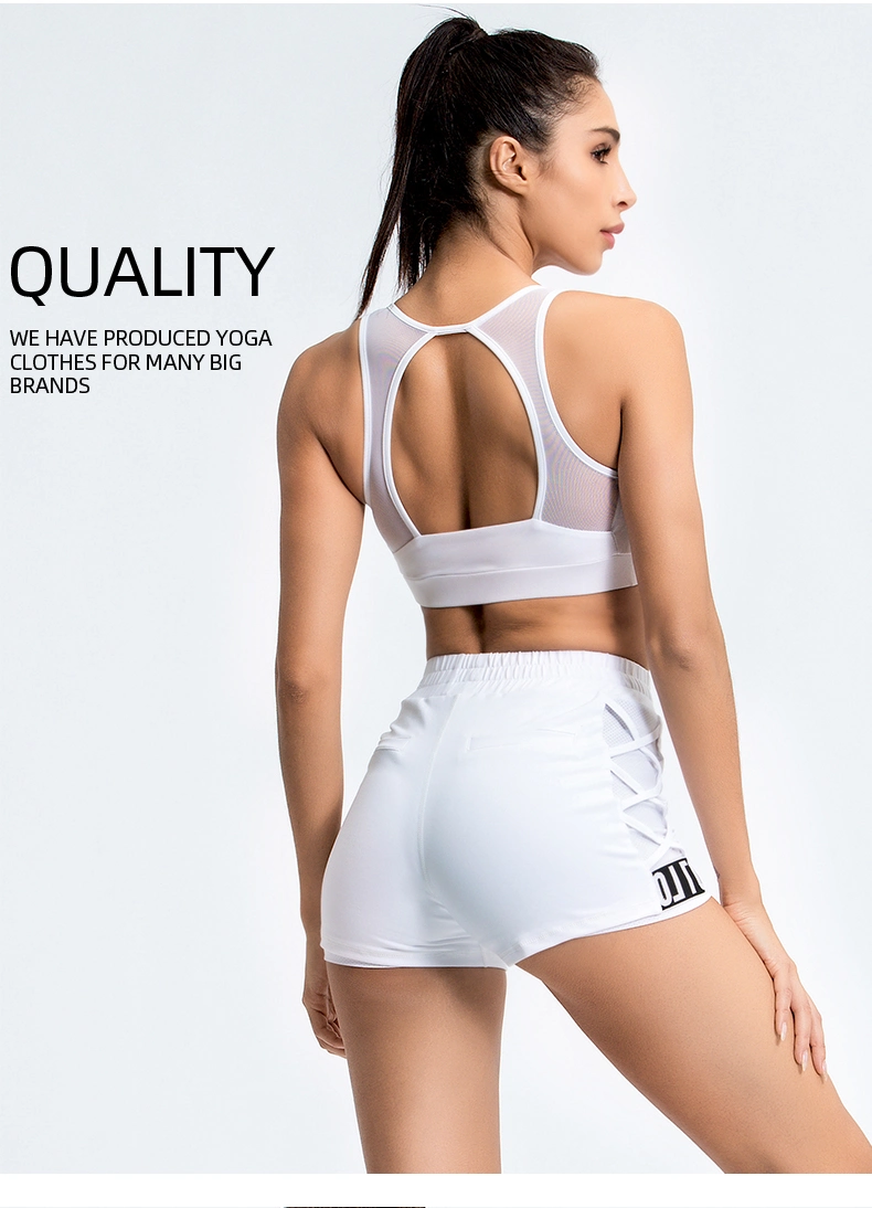 Woman Active Wear Gym Sports Hot Yoga Fitness Activewear Short and Bra Set