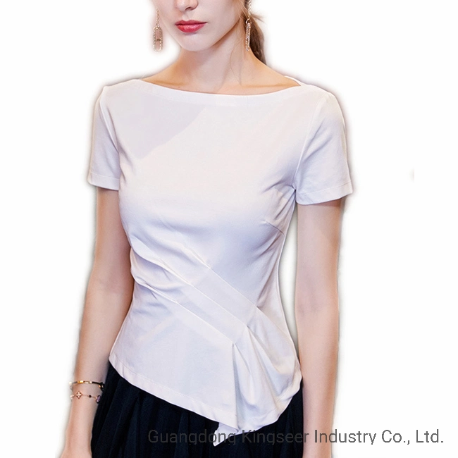 Promotional Woemn Wholesale Blank Tee Shirts Plain White T Shirts Election Sexy Lady Skinny T-Shirts