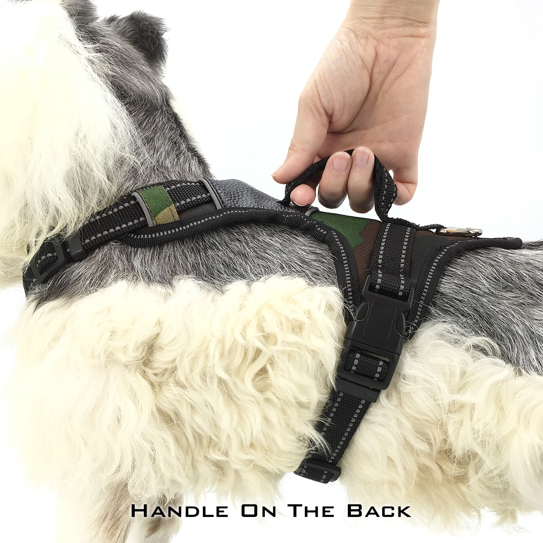 Custom Reflective Adjustable Dog Vest Walking Training Chest Padded Camouflage Pet Harness Pet Supply
