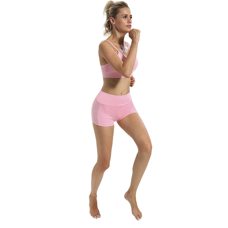 Drying Biker Shorts Tank Top Sports Suit Female Yoga Set Women Two Piece Workout Wear