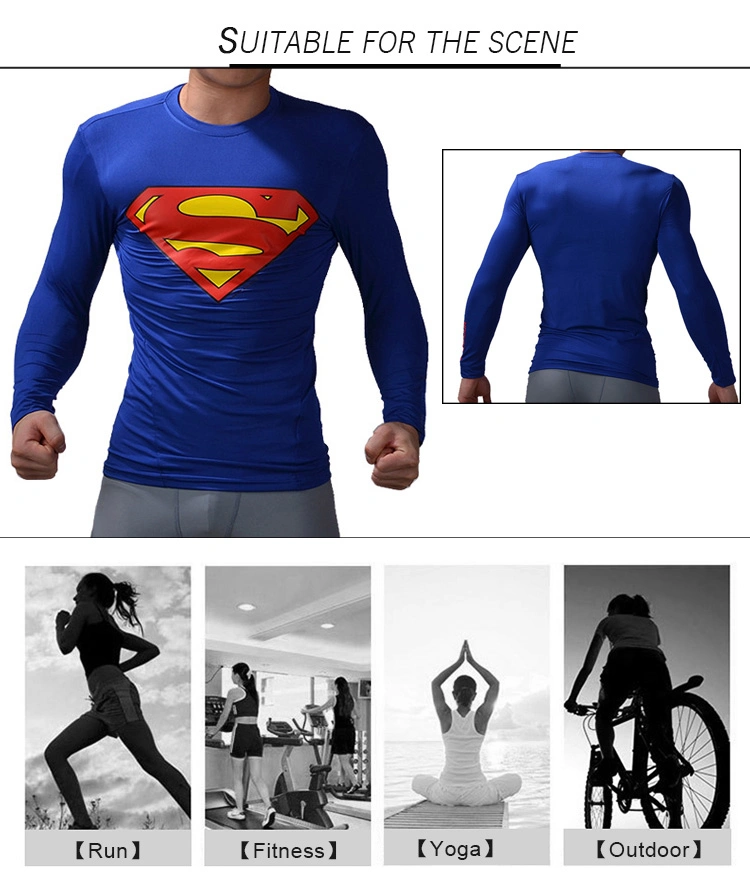 3D Marvel Clothing Superhero Man Gym Compression Shirt Men