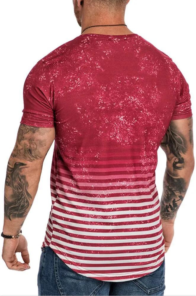 Men's T-Shirt Gradient Casual Short Sleeve Summer Sport Clothes