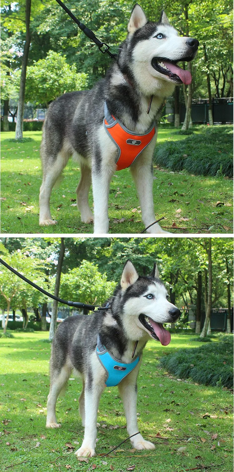 New Large Dog Vest Breathable Training Harness Adjustable Reflective Pet Harnesses