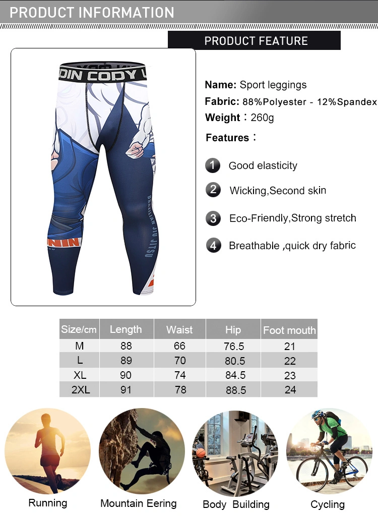 Cody Lundin Men's Compression Pants Tights Sports Quick Dry Baselayer Leggings with Pocket