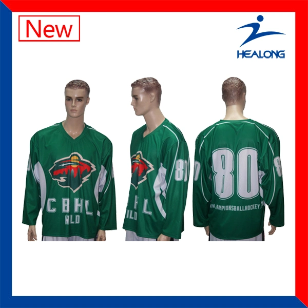 Healong Good Design Sports Clothing Gear Sublimation College League Ice Hockey Shirts