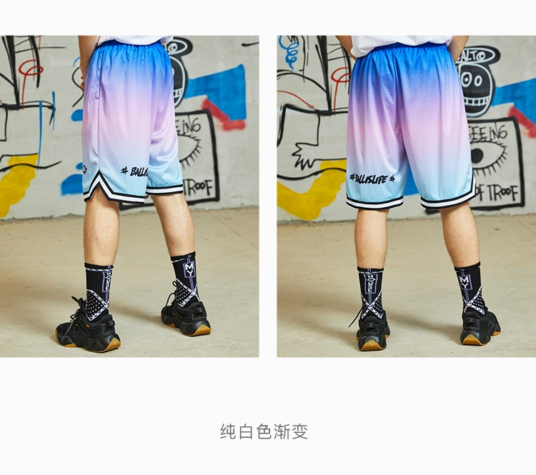 Fashion Gradient Color Shorts Basketball Custom New Arrival Mesh Clothes Men