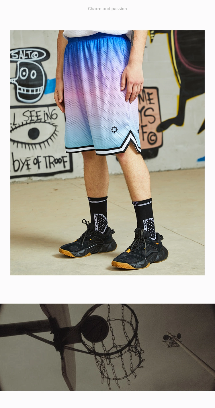 Fashion Gradient Color Shorts Basketball Custom New Arrival Mesh Clothes Men