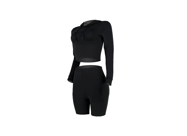 Fashion Summer Jogging Sport Long Sleeve Sexy Short Two Piece Sets Women Clothing