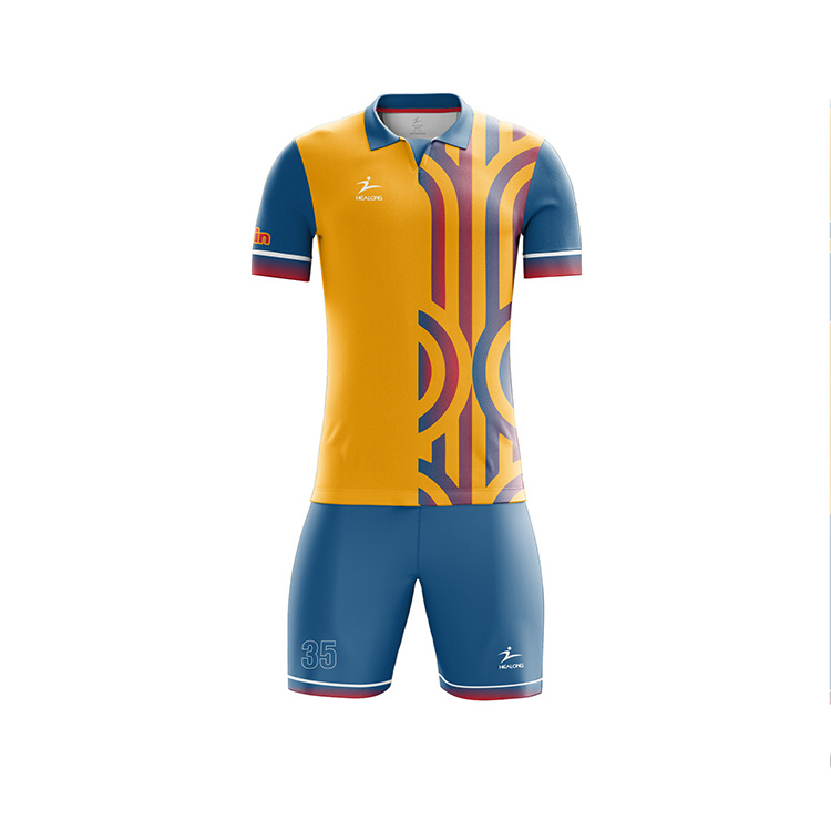 Guangzhou Factory Wholesale Short Sleeves Soccer Jersey Totem Pattern Soccer Jersey