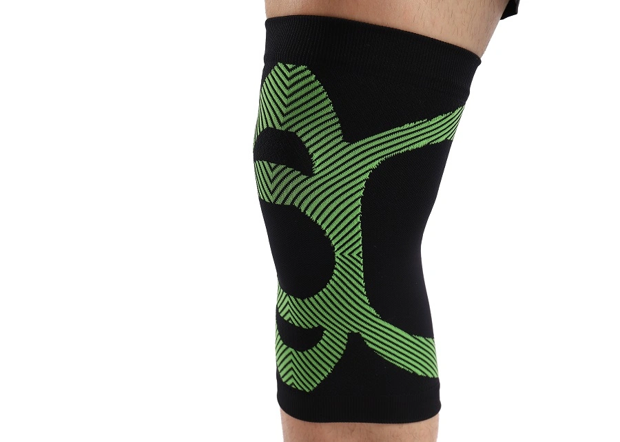Sports Green Stripe Compression Knee Protector Pad for Men&Women