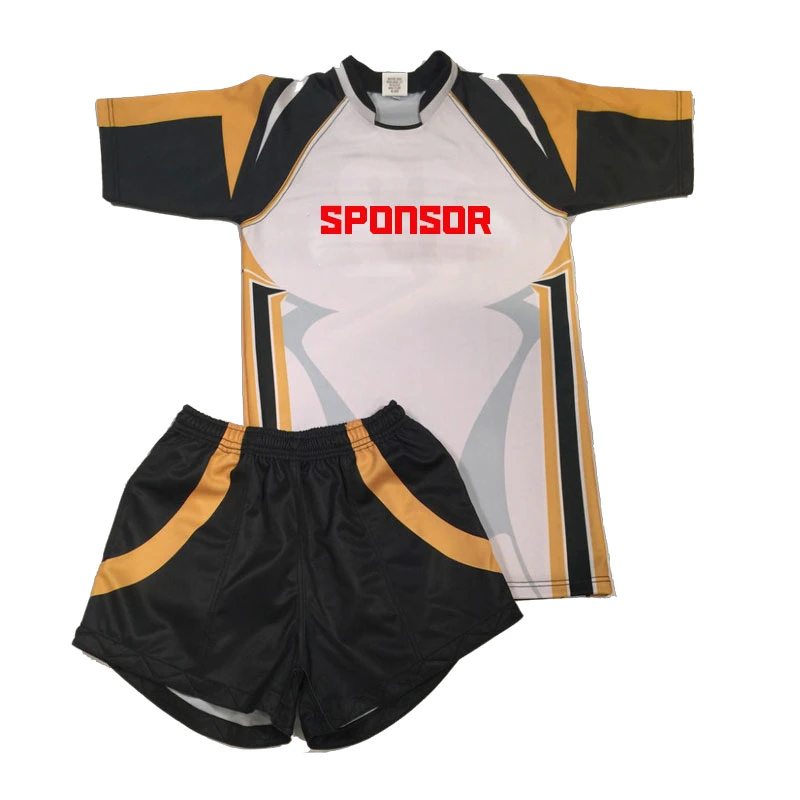 Orange Color Printed Rugby Jersey Uniform with Custom Size