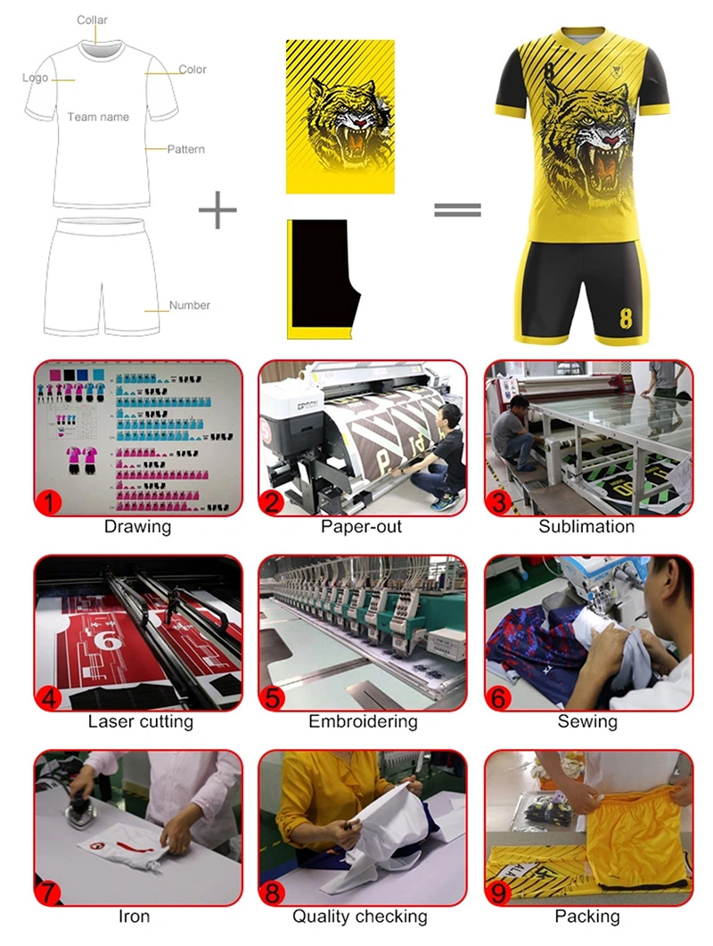 Sublimated Youth Football Soccer Jerseys Set Custom Team Wear