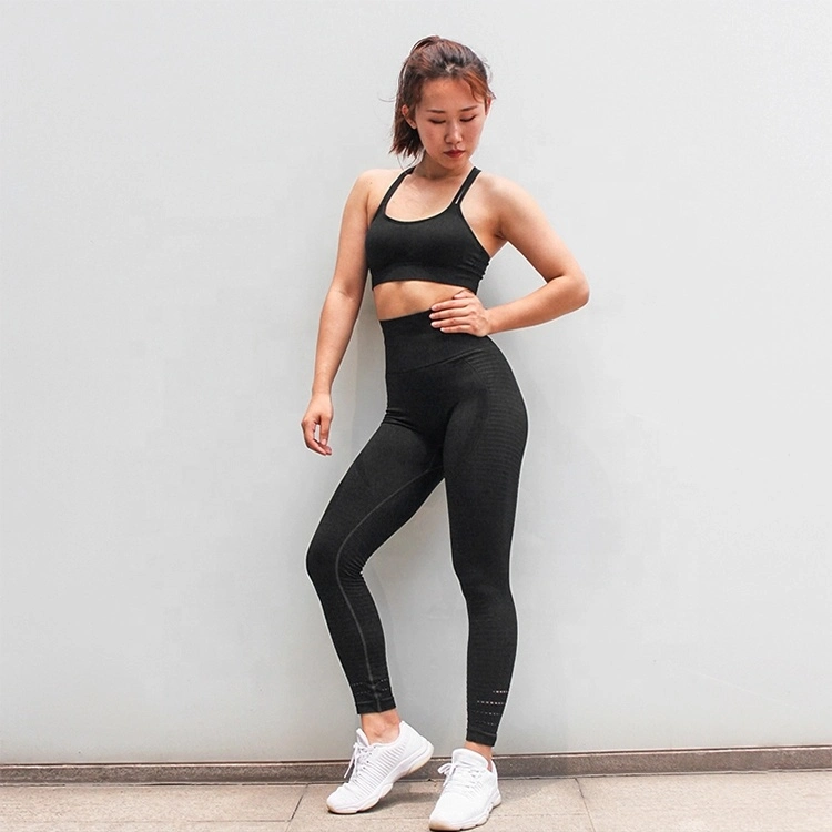 Ready to Ship Seamless Yoga Set Sports Suit Women 2 Piece Outfit