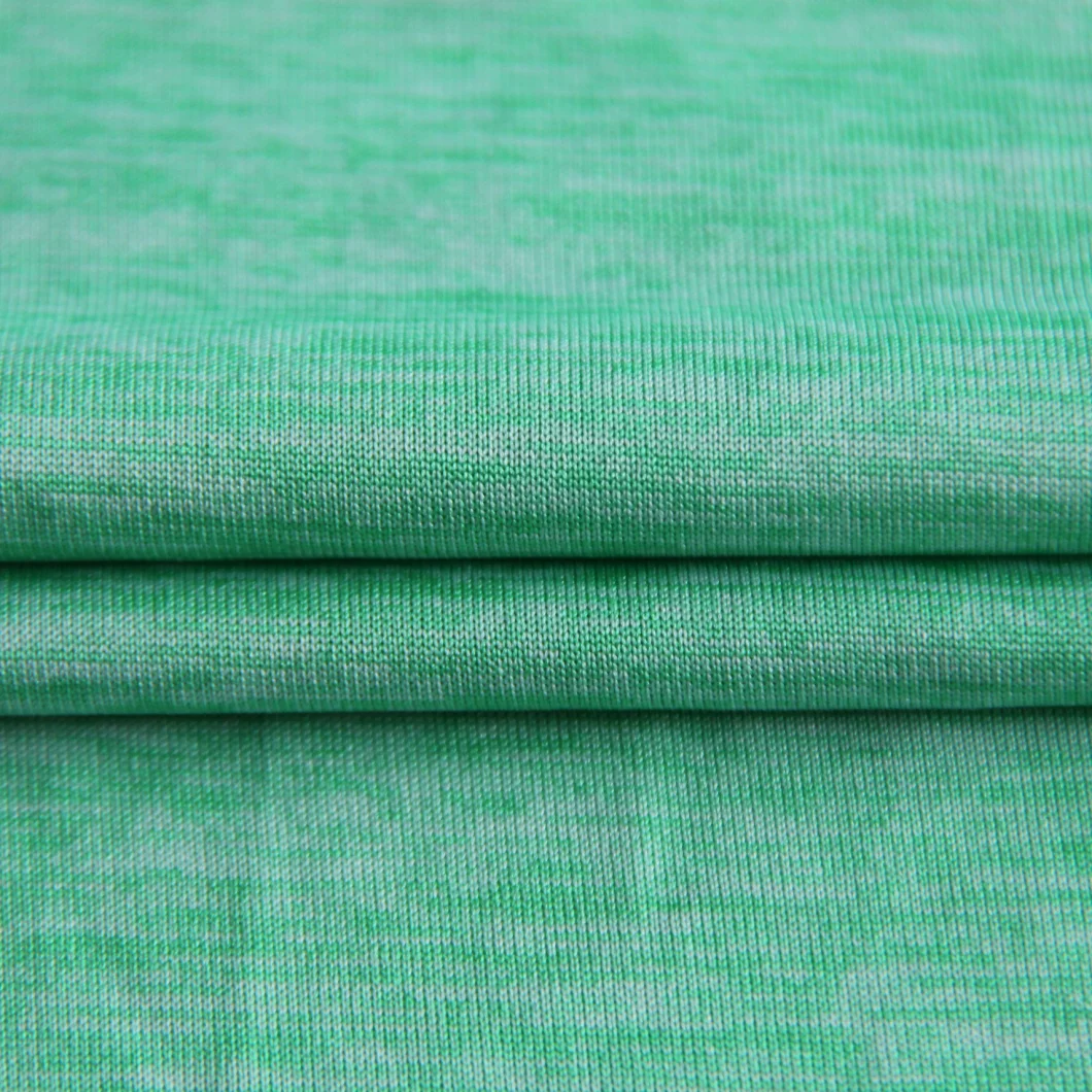 100%Polyester Melange Fabric with 145GSM Weft Knitted Single Jersey for Sportswear/Leggings/Yoga Wear/T-Shirt/Fitness