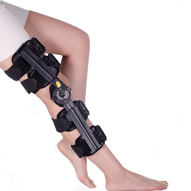 Medical Post-Op Knee Support/Orthopedic Angle Adjustable ROM Hinged Knee Brace and Support