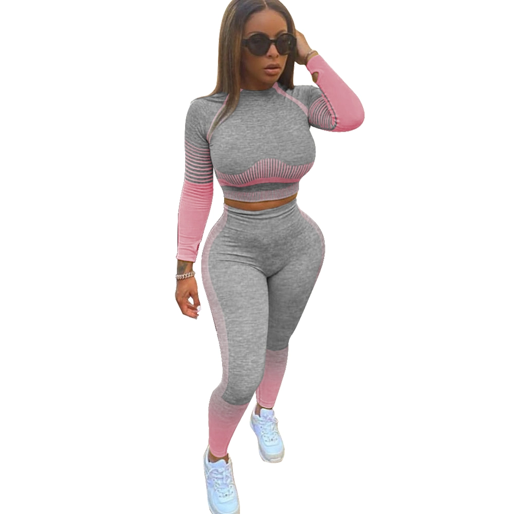 L284814 New Arrivals Fall Casual Gradient Yoga Two Piece Outfits