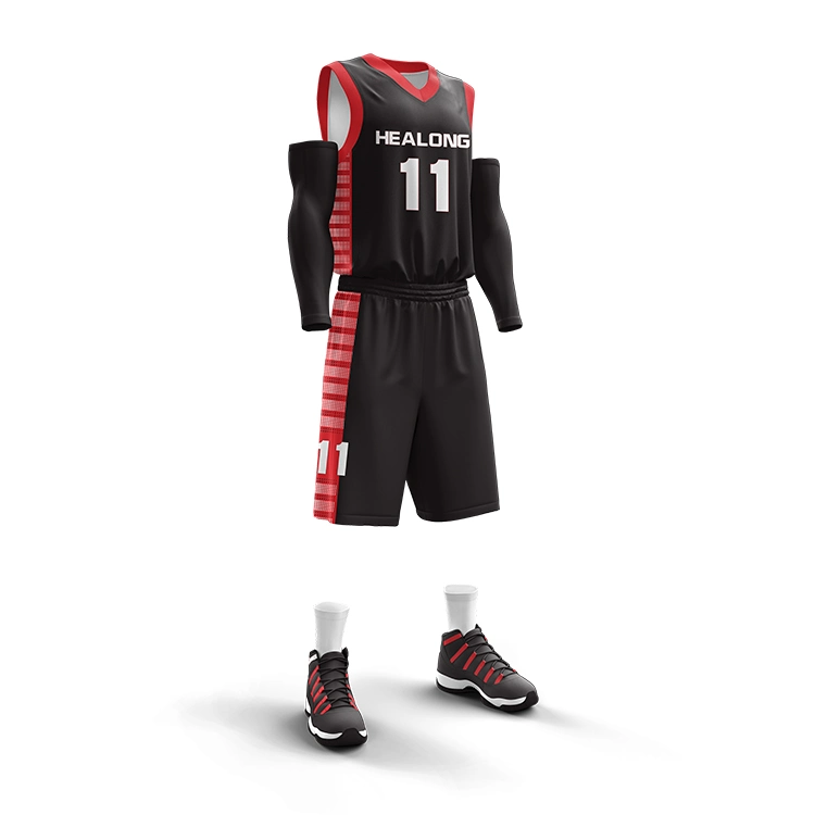 Hot Wholesale Price Custom Logo Basketball Jersey Black USA Design Plus Size Basketball Wear for Team