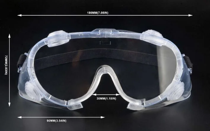 China Industrial Lab Anti Splash Saliva Virus Fog Medical Enclosed Safety Goggles, Protective Eye Safety Glasses Goggle Clear