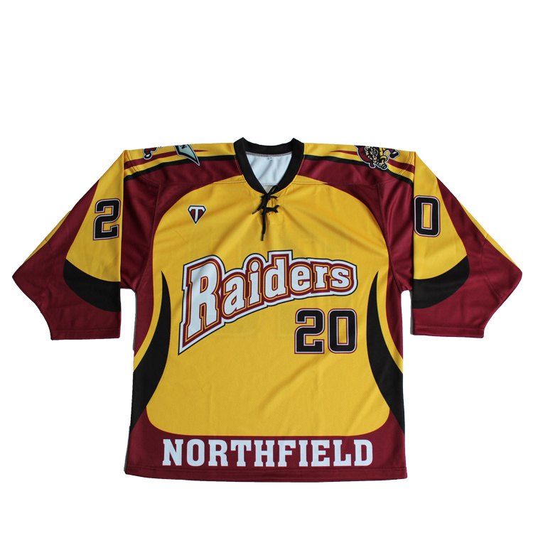 Goldleaf Cheap Custom Sublimated Ice Hockey Jersey Team with Lace, Ice Hockey T Shirt, Ice Hockey Uniforms