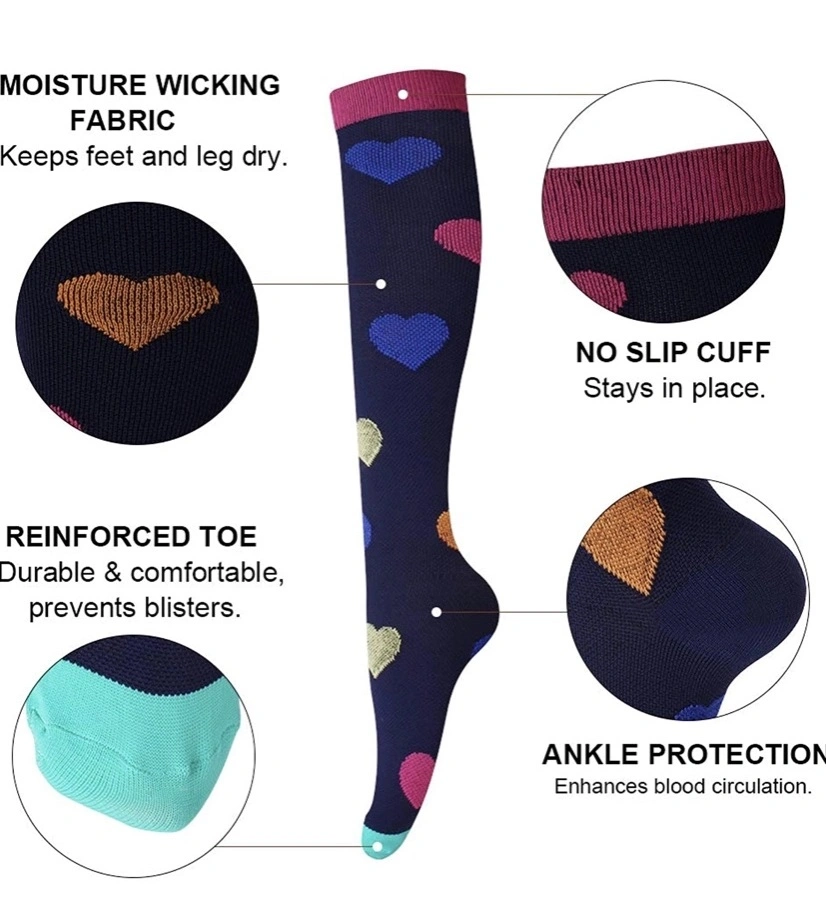 High Quality Knee High Compression Socks Fancy Style Sports Athletic Sock Unisex Custom Compression Socks