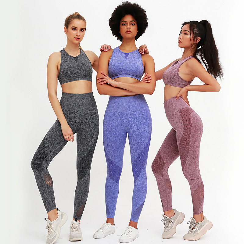 2 Piece Yoga Wear Gym Hollow out Yoga Sets for Women Sportswear Fitness Clothes