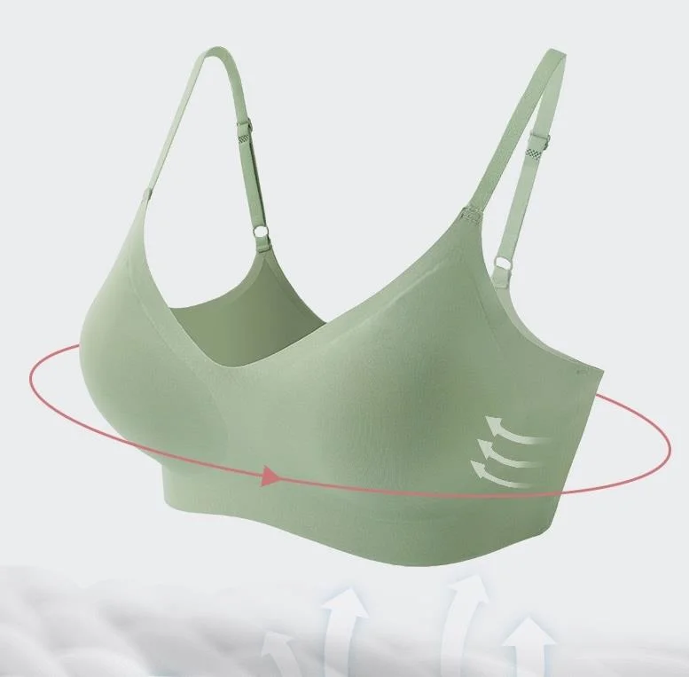 High Quality Lady Colorful Women′ S Wireless V Shape Invisible Seamless Sports Bra