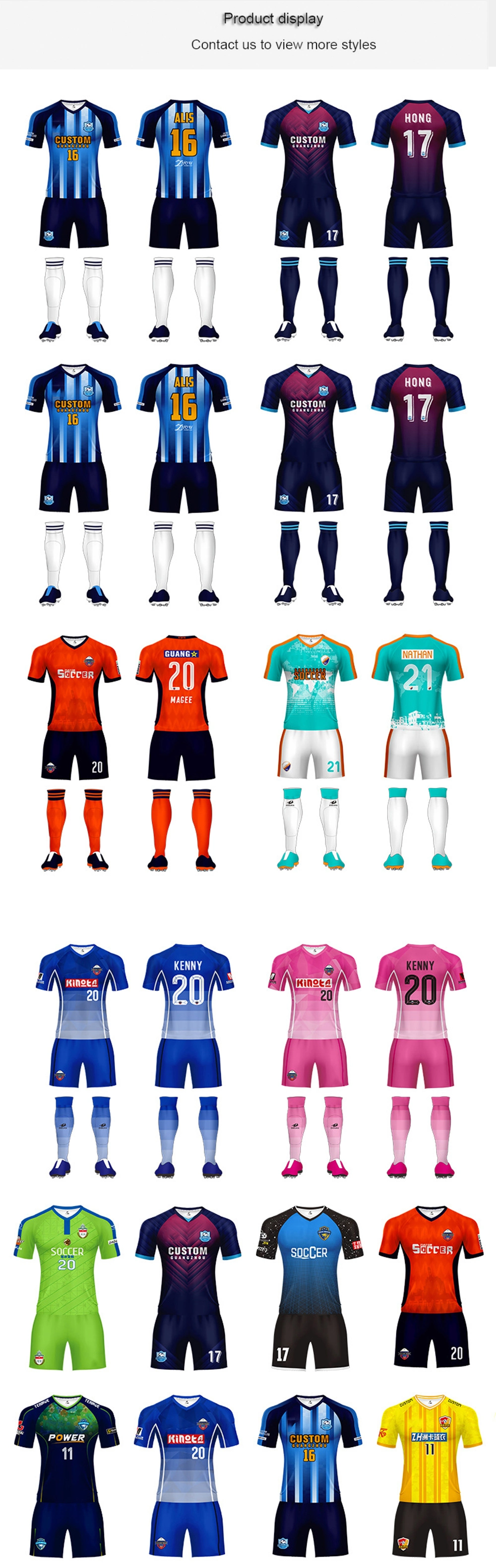 Sublimation Full Set Club Soccer Uniform Football Jersey Soccer Jersey Thailand
