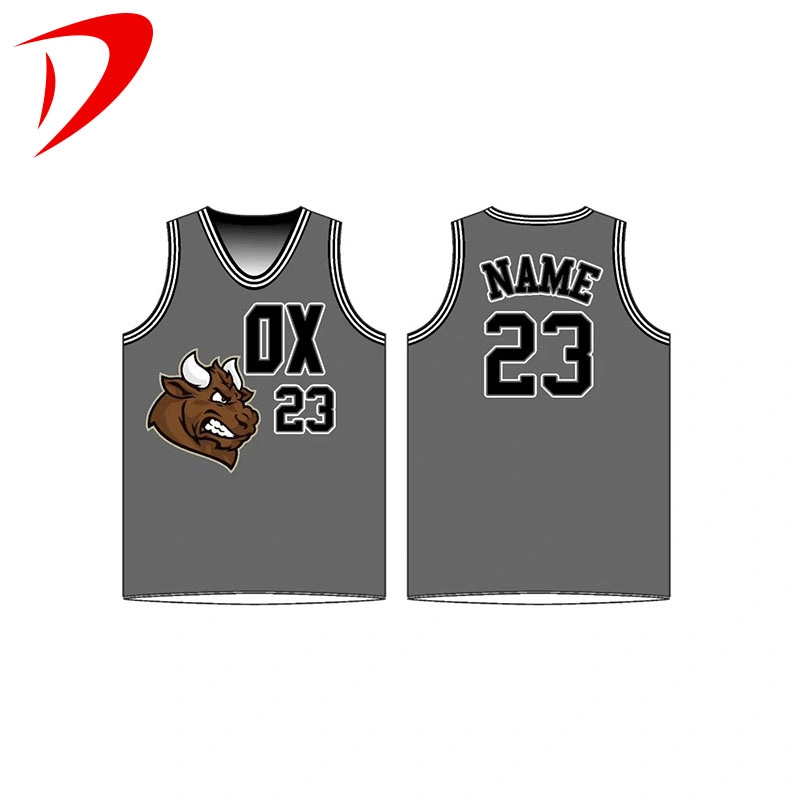 Reversible with Numbers Supplier College Applique Fabric Basketball Shirt