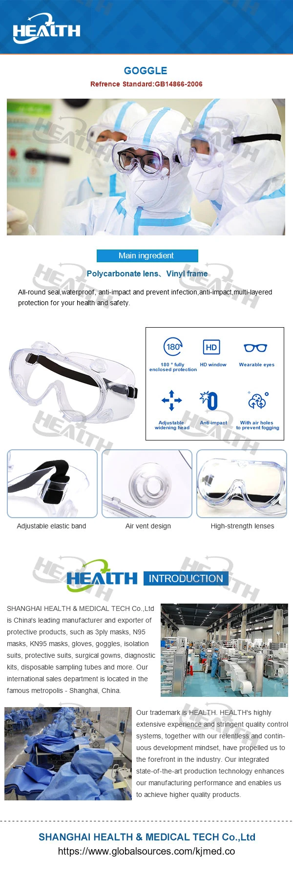 Fog Safety Protective Glasses Goggles PPE Gzsk