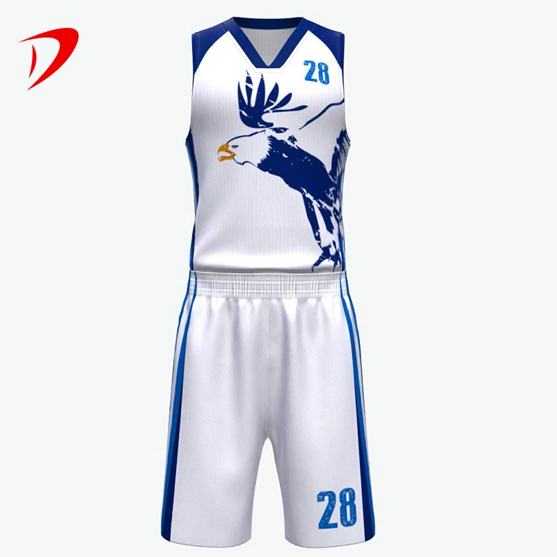 China Factory Class Blue White Free Sample Basketball Jersey Shirts Custom Design Customized Basketball Uniform Wear Sublimation Youth Basketball Jersey