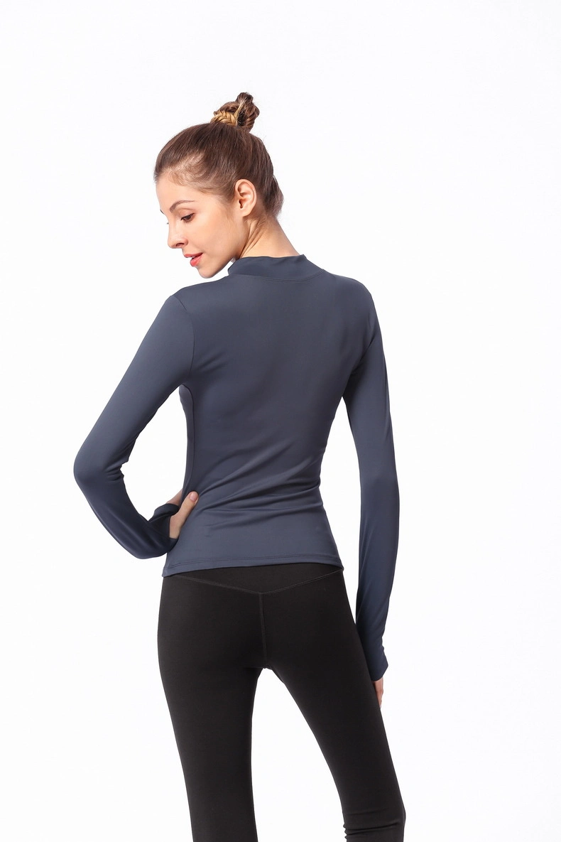 Polyester Spandex Tight Women Shirt Long Sleeve Thin Cool Gym Clothing