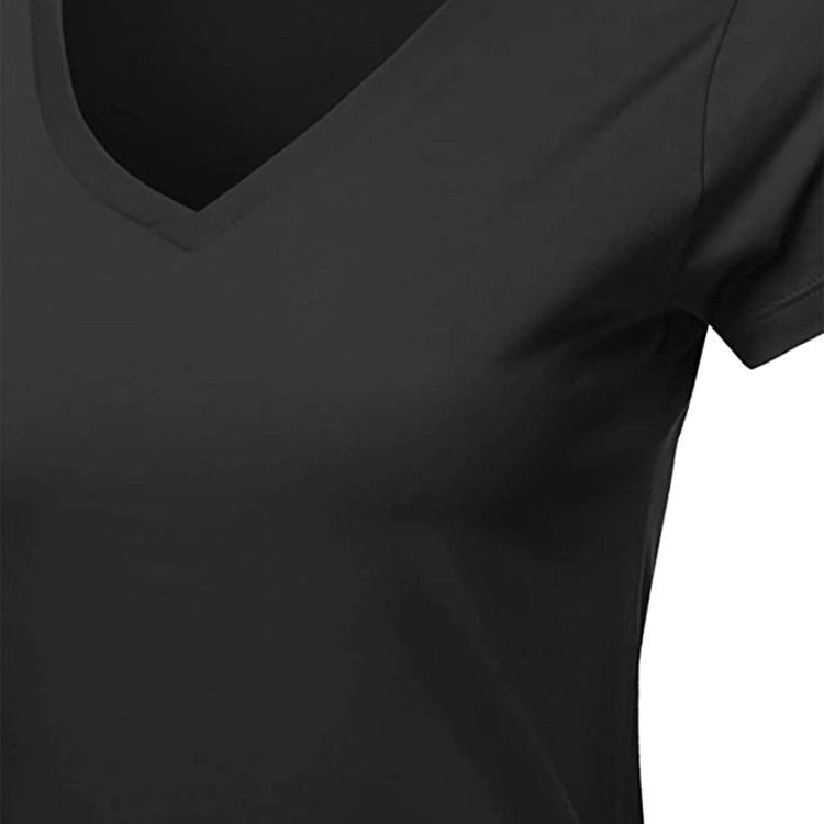 Custom Womens Gym T Shirt Ladies Plain Best Quality V Neck T Shirt