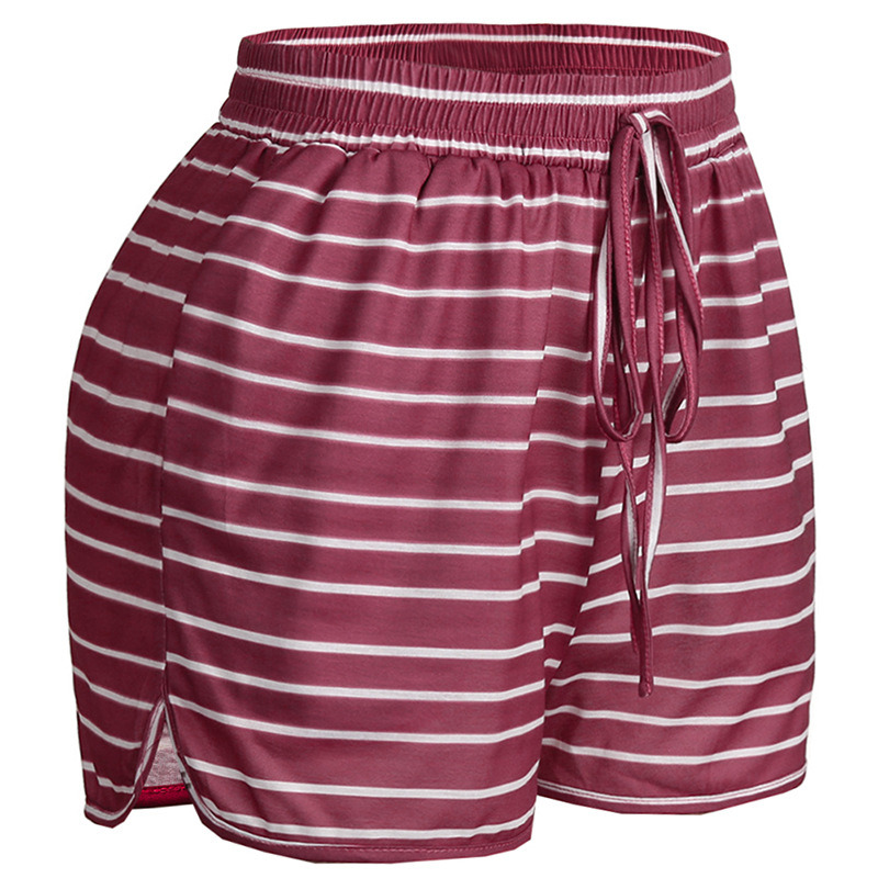 OEM Manufacture Fashion Holiday Beach Sports Custom Ladies Stripe Women Shorts