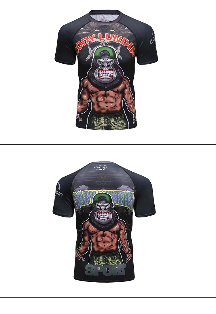 Compression Men Rashguard Gym MMA Clothing Digital Printing Clothes