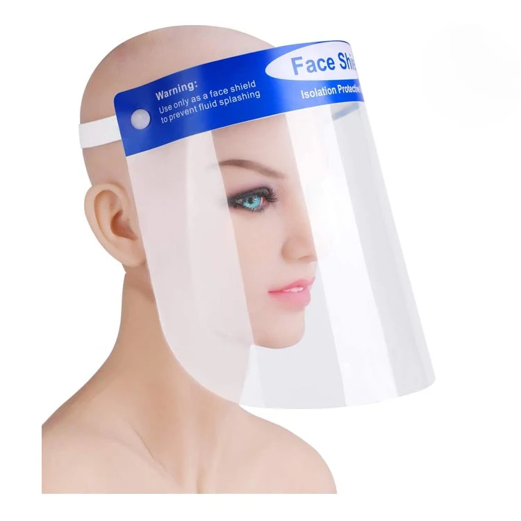 Face Shield Reusable Transparent Anti-Fog Visor Full Face Safety Face Shields Protective Clear Film Elastic Band Comfort Foam Sponge