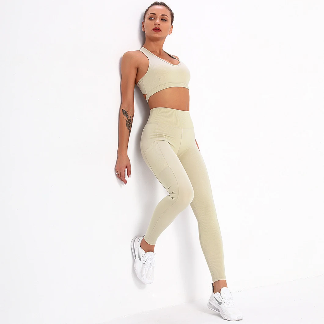 Wholesale Women Sleeveless High Waist Gym Set Workout Breathable Sports Wear Yoga Wear