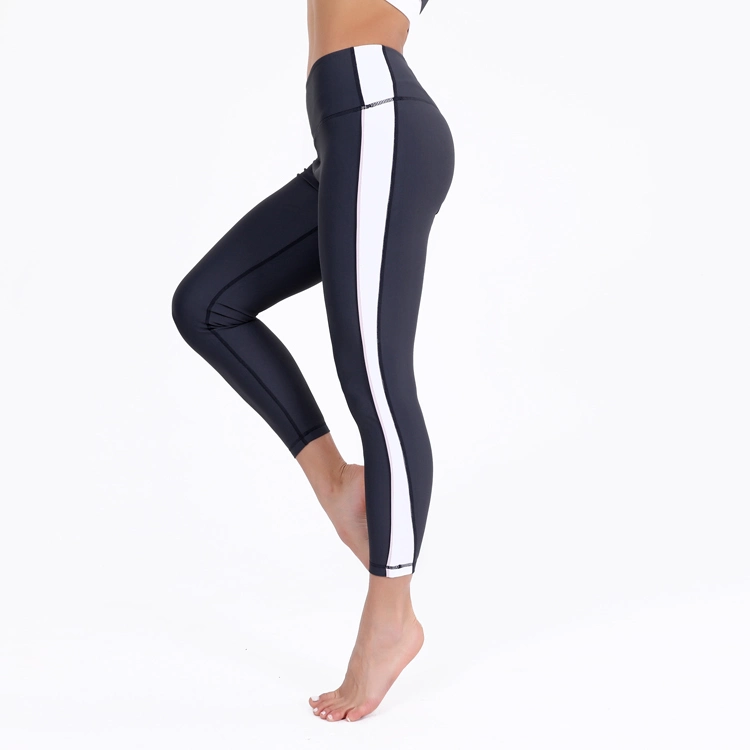 Women High Waist Clothes Custom Sports Wear Fashion Gym Wear Yoga Striped Legging Pant