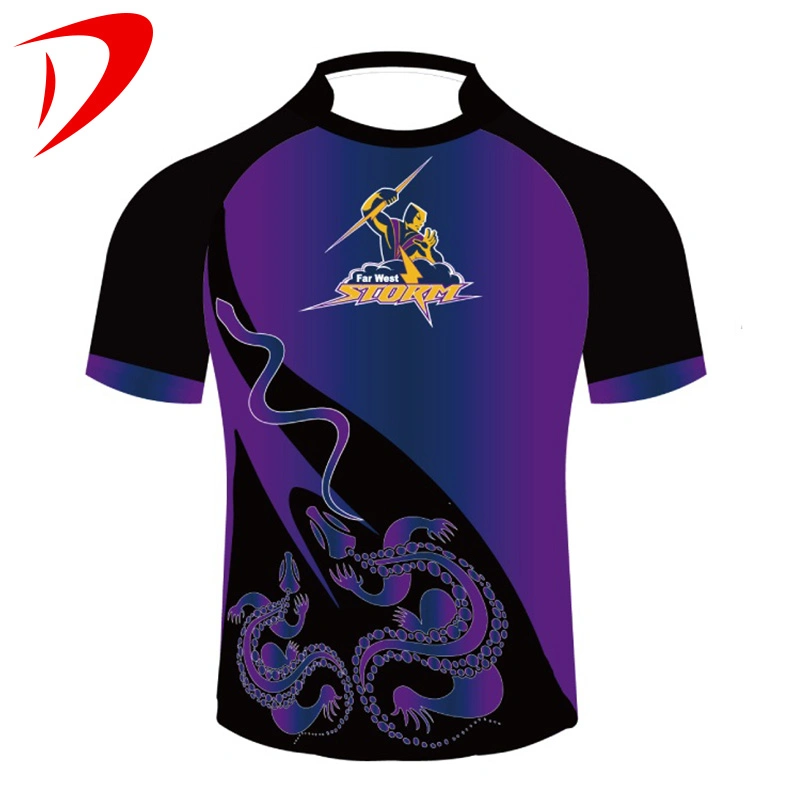 Custom Sublimated OEM Woman Custom Sports League Rugby Jersey Striped Oversize Men Shorts Shirts Rugby Jersey