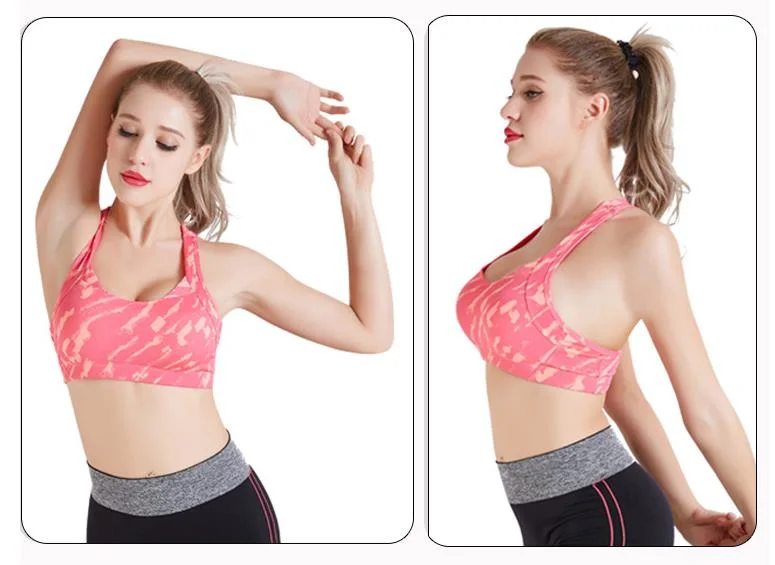 Yoga Wear Yoga Top Women Fitness Clothes Seamless Stretchy Removable Pads Sports Bra